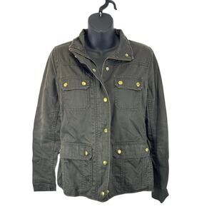J.Crew Relaxed Boyfriend Field Jacket Green Size XS Womens Full Zip Utility